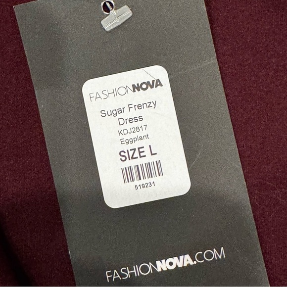 Fashion Nova Red Bodycon Midi Dress with Plunge Neckline - Picture 2 of 2